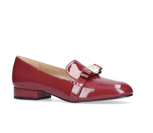 Women MK Michael Kors Caroline Loafers Patent Leather Scarlet 