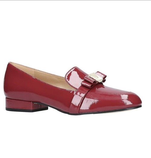 Women MK Michael Kors Caroline Loafers Patent Leather Scarlet 