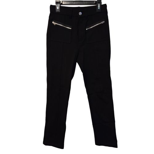 Diesel Black Straight Leg Stretch High Rise Zipped Pockets Women's Pants Size 12