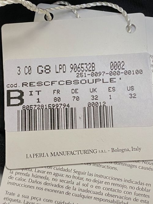 $149 La Perla Womens Black Solid Souple Underwire Bra Size 1B (32B)