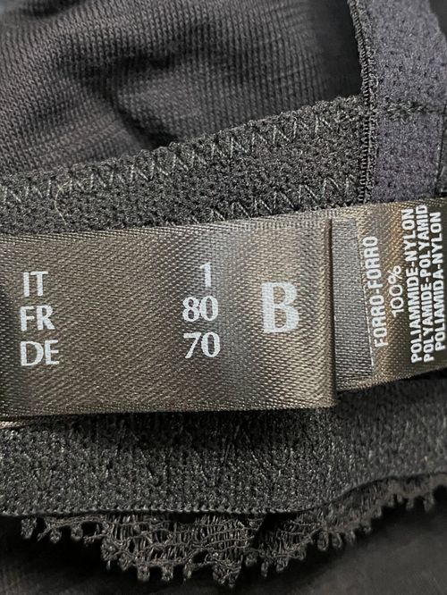 $149 La Perla Womens Black Solid Souple Underwire Bra Size 1B (32B)