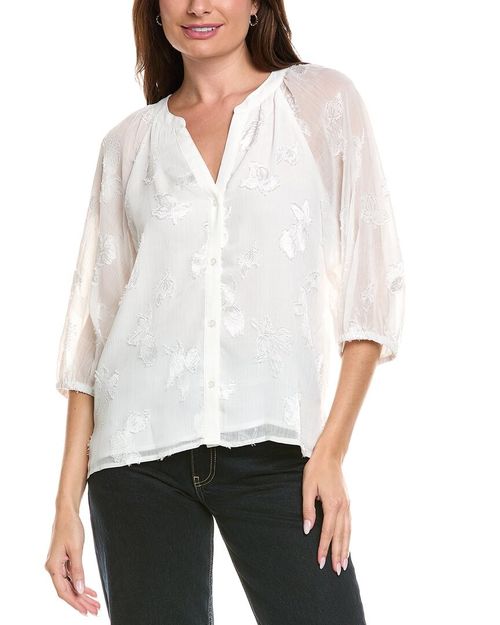 Vince Camuto Raglan Sleeve Button-Down Blouse Women's
