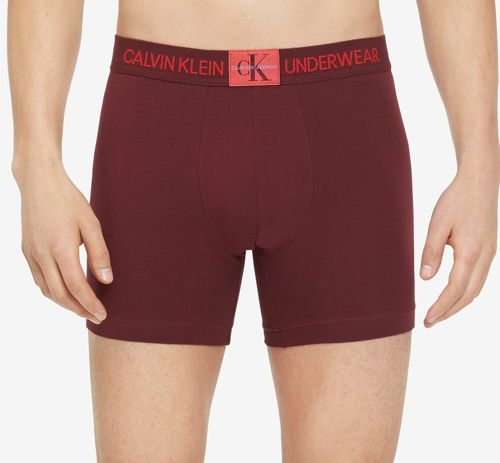 $64 Calvin Klein Underwear Men Red CK NB1605 Cotton Stretch Boxer Brief Size S