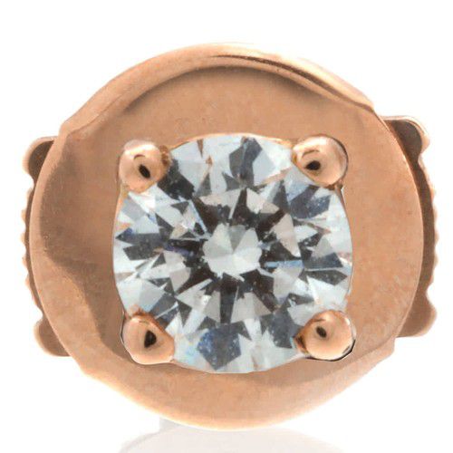 Vanrycke Ladies Valentine Single Pink Gold And Diamond Stud Earring