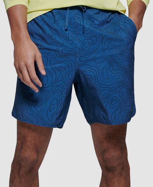 $39 Bass Outdoor Men's Blue Maps Quick-Dry Trucks Shorts Swimwear Size XXL