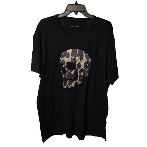 John Varvatos Black Cheetah Skull Tee Short Sleeve Men's T-shirt Size 2XL NWT
