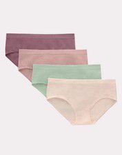 Hanes Girls Tween Underwear Seamless Hipster 4-Pack Soft Light Assorted Colors