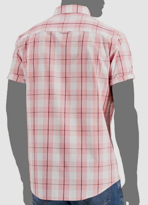 $50 Club Room Men's Red White Plaid Short-Sleeve Button-Up Shirt Size XXL