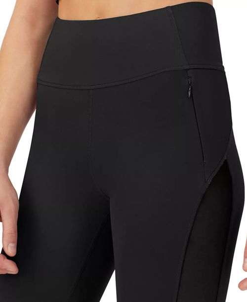 Fila Women's Forza Cropped  Mesh-inset Leggings Black Size XL