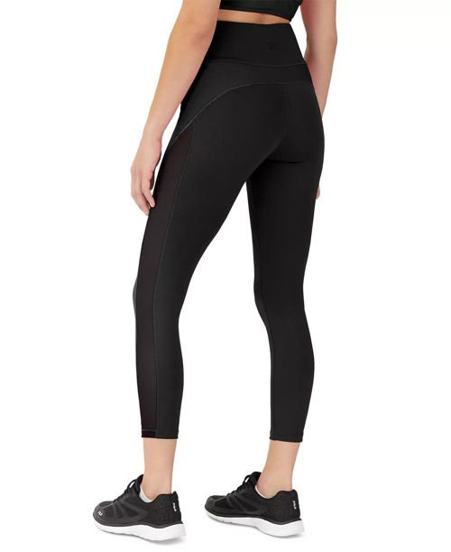 Fila Women's Forza Cropped  Mesh-inset Leggings Black Size XL
