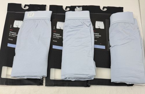 Lululemon Always In Motion Modal Boxer 3" Shorter Men's XXL  3-Pack Light Blue