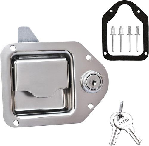 Stainless Steel Truck Tool Box Latch Replacement Kit with Keys and Washer