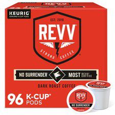 REVV NO SURRENDER Coffee, Keurig K-Cup Pod, Dark Roast, 96 Count