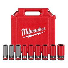 Milwaukee Shockwave Impact Duty Socket 1/2 Drive Sae & Metric 9Pc Lug Nut Wheel
