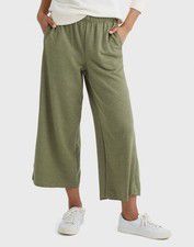 Hanes Wide Leg Crop Pants Originals French Terry Sweatpants Pockets Women XS-2XL