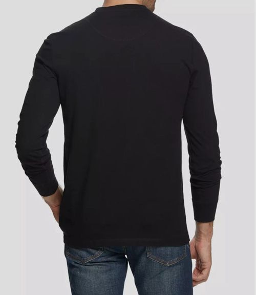 $45 Weatherproof Vintage Men's Black Long-Sleeve Henley Brushed T-Shirt Size S