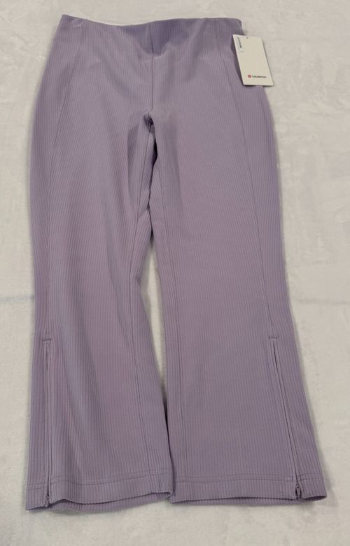 Lululemon Ribbed Softstreme Zip-Leg HR Crop Pant 25" Inseam LILE Lilac Size 10