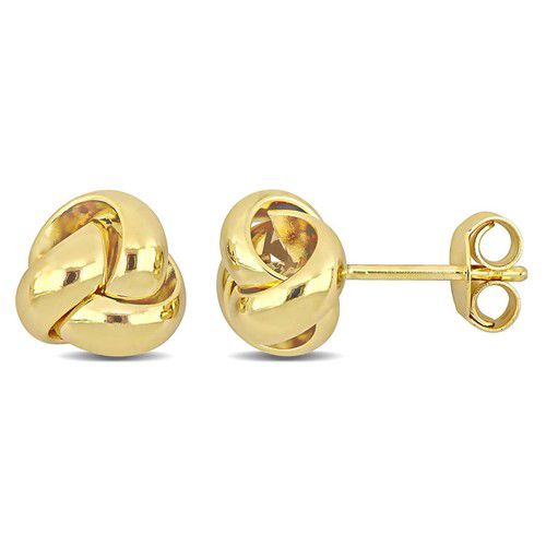 AMOUR Love Knot Earrings In 14K Yellow Gold