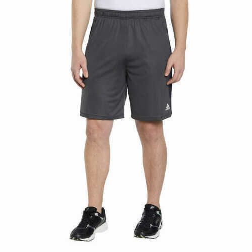 Adidas Men’s Active Shorts with Zipper Pockets Moisture Wicking Grey/Black Small