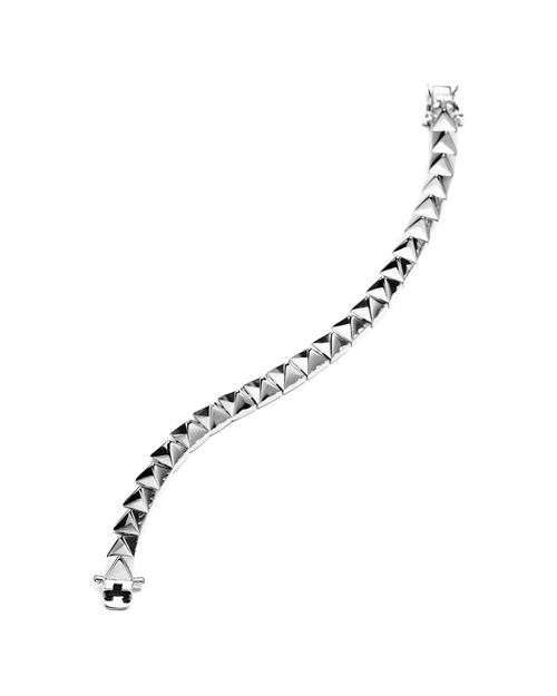 Eddie Borgo Rhodium Plated Pyramid Link Bracelet Women's