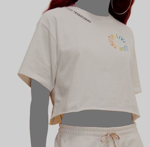 Levi's Women White Unisex Cropped Pride T-Shirt Size XL