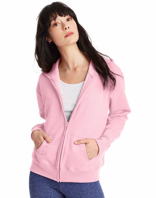 Hanes Full-Zip Hoodie Sweatshirt Womens ComfortSoft EcoSmart Pockets Soft Ribbed