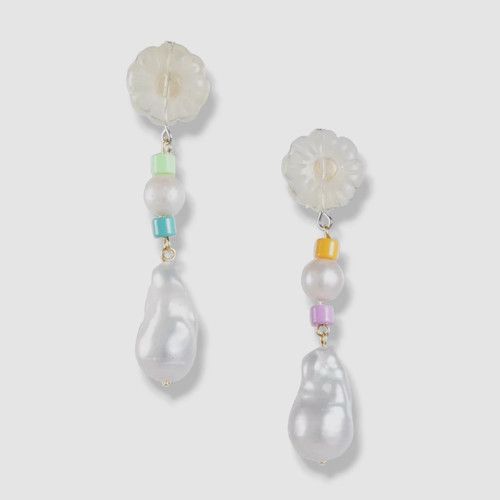 $160 Dannijo Women's White Quinn Pearl Drop Earrings