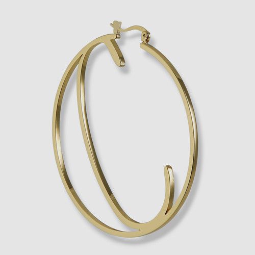 $119 Retrofete Women's 18k Gold Plated Single Initial "C" Hoop Earring