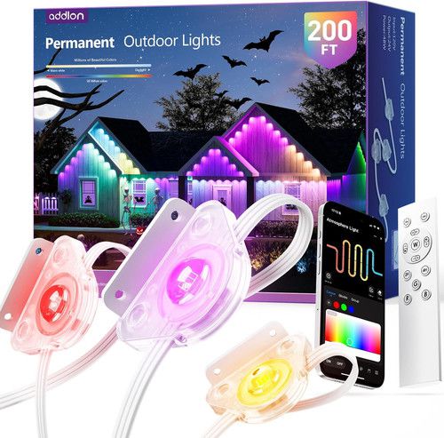 200FT RGB+IC Smart LED Outdoor Lights, App & Remote Control, IP67 Waterproof