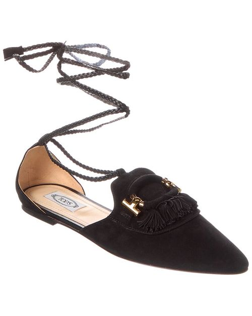 Tod’S Fringed Suede Flat Women's
