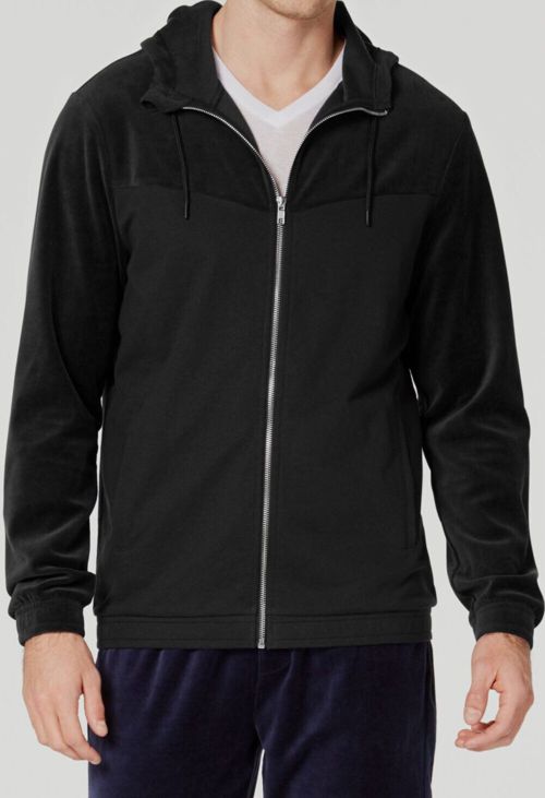$162 ID Ideology Men Black Long-Sleeve Performance Velour Hoodie Sweater Size M