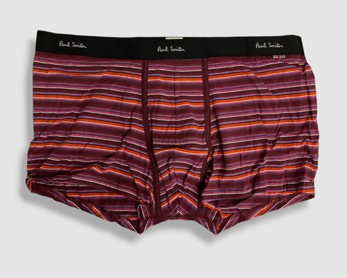 $30 Paul Smith Men's Red Cotton Stretch Striped Underwear Boxer Brief Trunk M