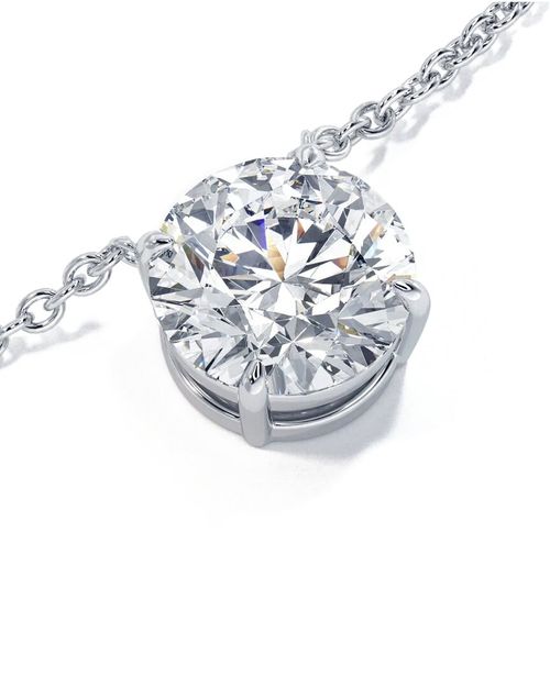 14K 2.00 Ct. Tw. Lab-Grown Diamond Sol Pendant Necklace Women's