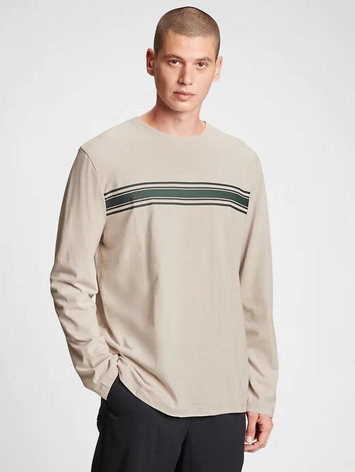 NWT GAP Soft Everyday Stripe Long-Sleeve Tee Shirt T-Shirt 100% cotton Men Large