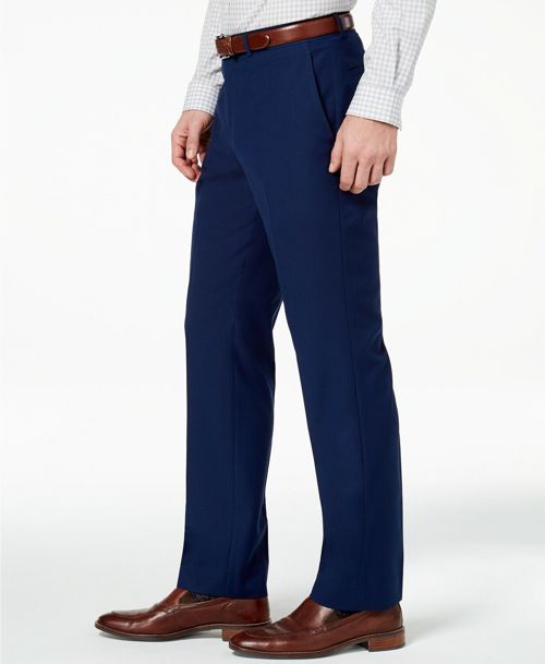$239 Kenneth Cole 33w X 32l Men'S Blue Slim Fit Flat Front Suit Dress Pants