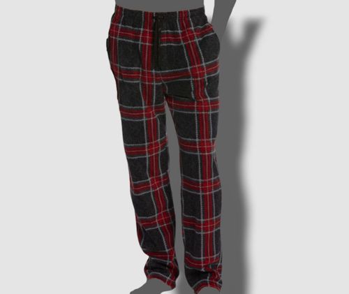 $44 Perry Ellis Men's Red Plaid Fleece Pajama Pants Sleepwear Size M