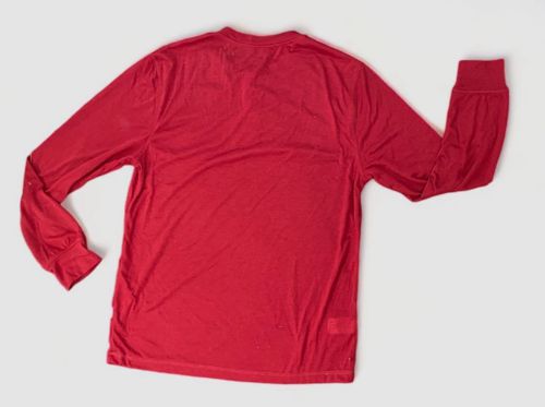$38 Perry Ellis Men's Red Long-Sleeve Henley Cotton PJ Top Pajama Shirt Size L