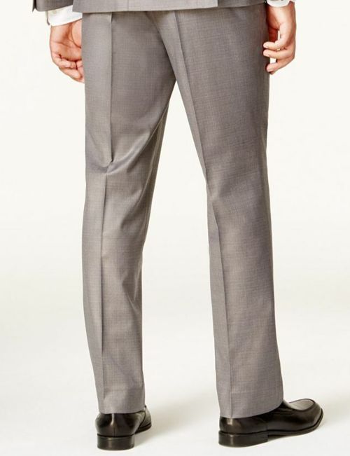$204 Kenneth Cole 31w X 32l Men Gray Check Slim Fit Flat Front Dress Suit Pants
