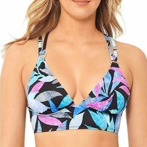 Salt + Cove Juniors' Tropic Like It's Hot Printed Bikini Top, Multicolor Size S