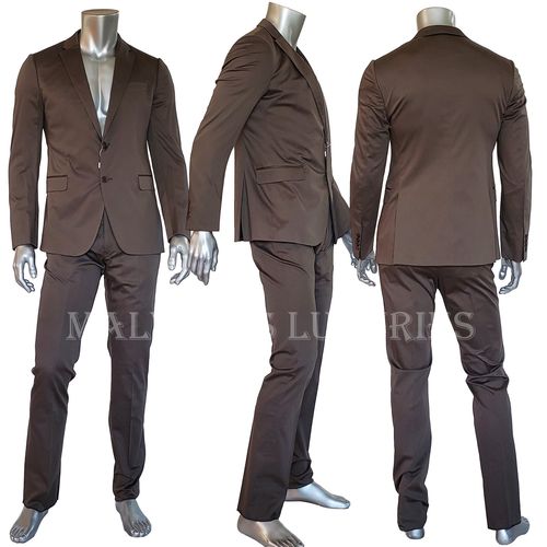 ARMANI COLLEZIONI SUIT MENS OLIVE COTTON JACKET PANTS MODERN FIT sz 50