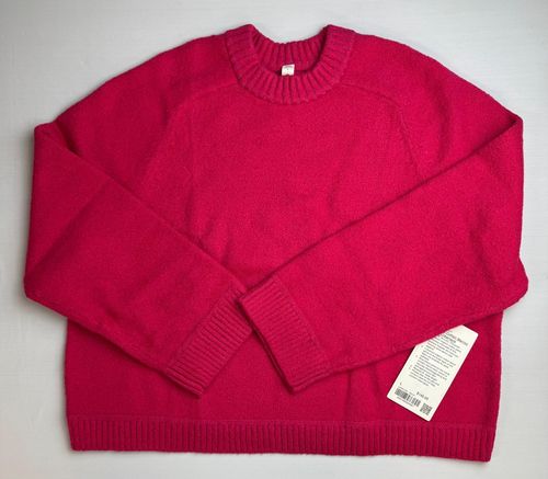 lululemon Brushed Cotton Merino Blend Crewneck Sonic Pink Size L. NWT