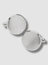 $95 Ox & Bull Men's Silver Stainless Steel Line Cufflinks