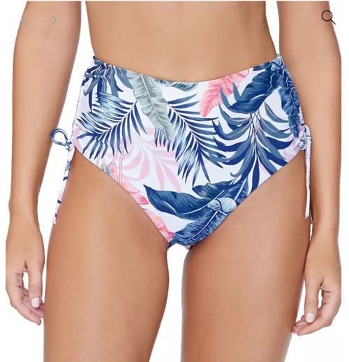 Raisins Women's Bora Bora Isla Tie Up High Waist Lined Swim Bottom, Multi, Sz S