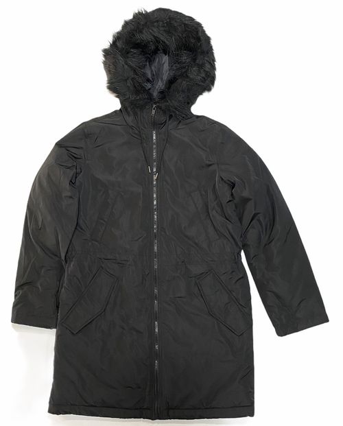 NWT GAP Women's Warmest Parka XSMALL Black Hood Faux Fur