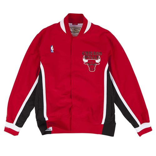Mens Mitchell & Ness NBA 1992-93 Authentic Warm Up Jacket Red Chicago Bulls