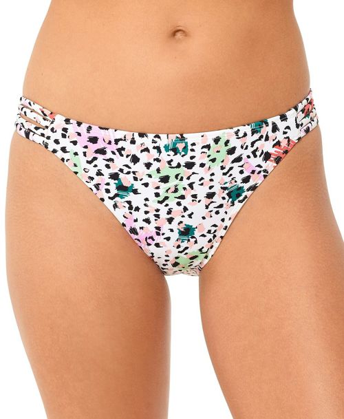 Salt + Cove Juniors' Waiting Fur Tonight Strappy-Side Hipster Bikini Bottoms, Wh