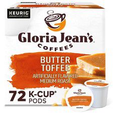 Gloria Jean's Butter Toffee Coffee, Keurig K-Cup Pod, Medium Roast, 72 Count