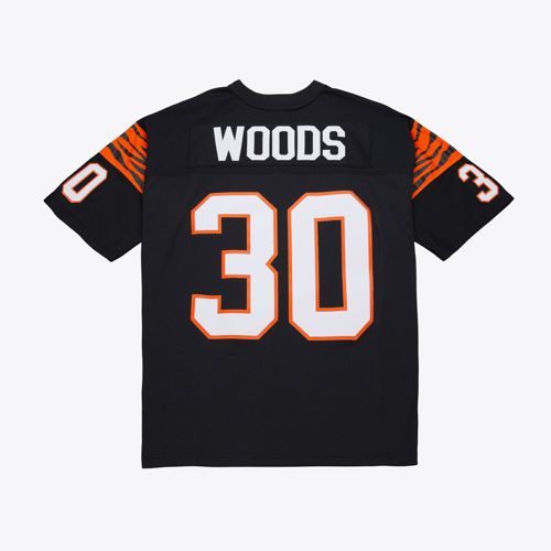 MENS MITCHELL & NESS NFL BLACK JERSEY BENGALS 1988 ICKEY WOODS