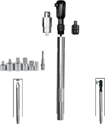 Multifunctional Offset Extension Wrench with Conversion Heads and Adapters
