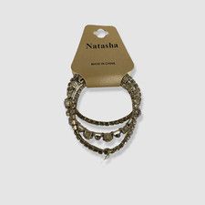 Natasha Women's Silver 3-Stackable Crystal Bracelets